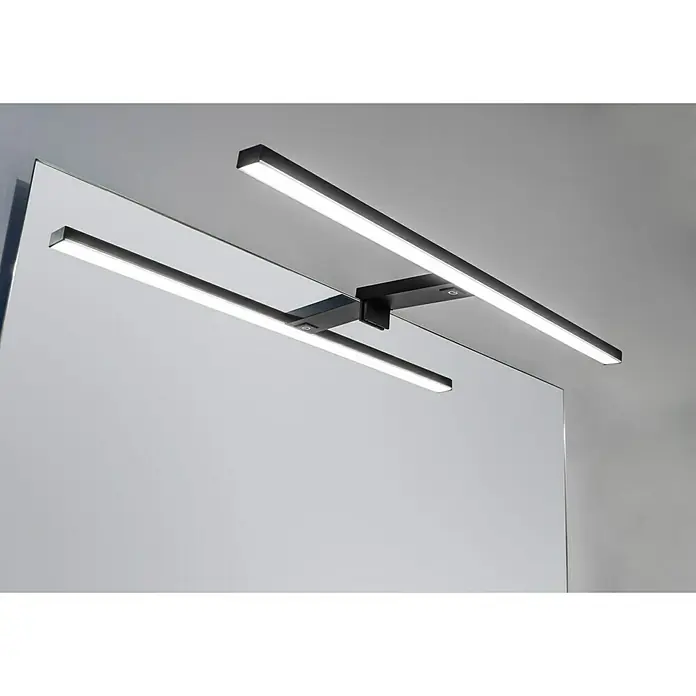 Aplique LED para espejo Leo 30 cm - 8 kW, Negro, L x An x Al: 13 x 30 x 4,2 cm