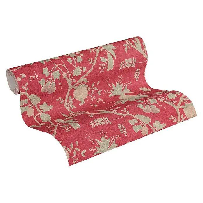 AS Creation Paradise Garden Vliestapete Früchteranke - Rot, Floral, 10,05 x 0,53 m - Vorderansicht