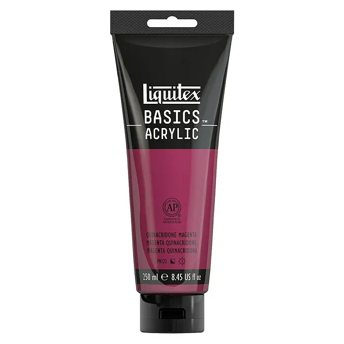 Liquitex Basics Akrilna boja - Boja: Kvinakridon-purpurnocrvena, 250 ml, Tuba - Pogled sprijeda