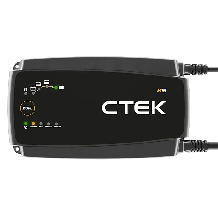 CTEK Automatik-Ladegerät M 15 EU - Kapazität: 28 - 300 Ah (Laden) - Ansicht von oben