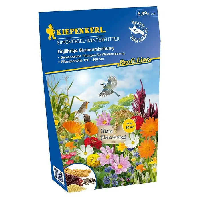 Kiepenkerl Profi-Line Wildblumensamen Singvogel Winterfutte - 30 m² - Linke Seitenansicht