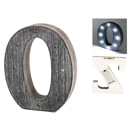 Letra LED de madera