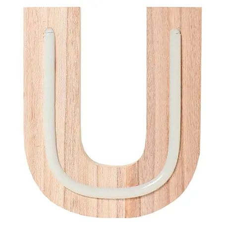 Letra LED neón de madera