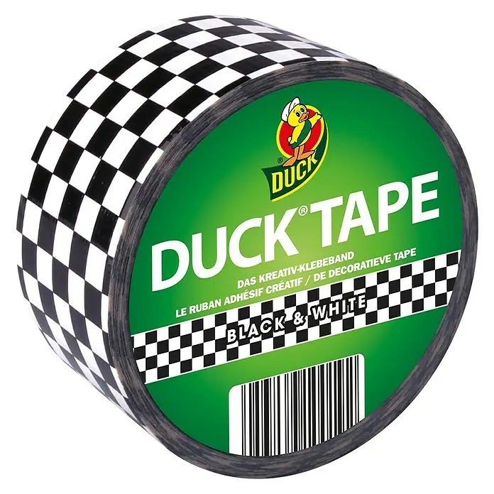 Duck Tape Kreativklebeband - Black & White, 9,1 m x 48 mm - Vorderansicht