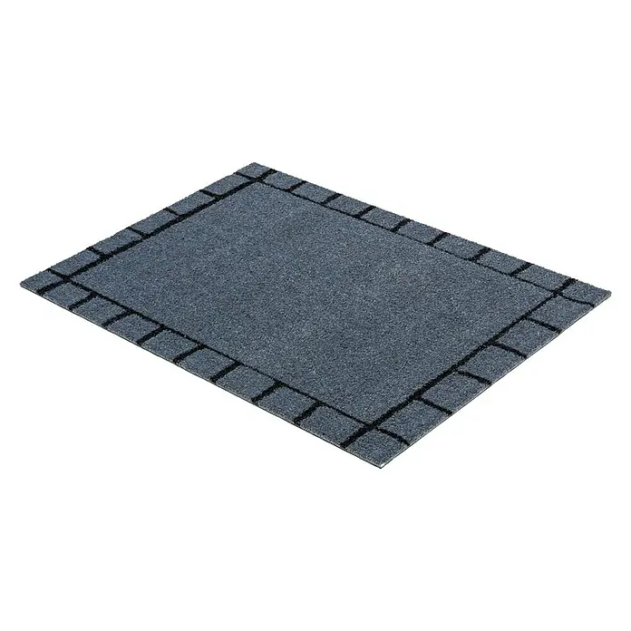 Astra Miabella Sauberlaufmatte Kästchenbordüre - Grau/Anthrazit, 50 x 70 cm, 100 % Polyamid - Rechte Seitenansicht