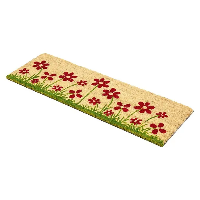 Astra Coco Kokosfußmatte Style - Blumenwiese, Bunt, 25 x 75 cm, 100 % Kokos - Rechte Seitenansicht
