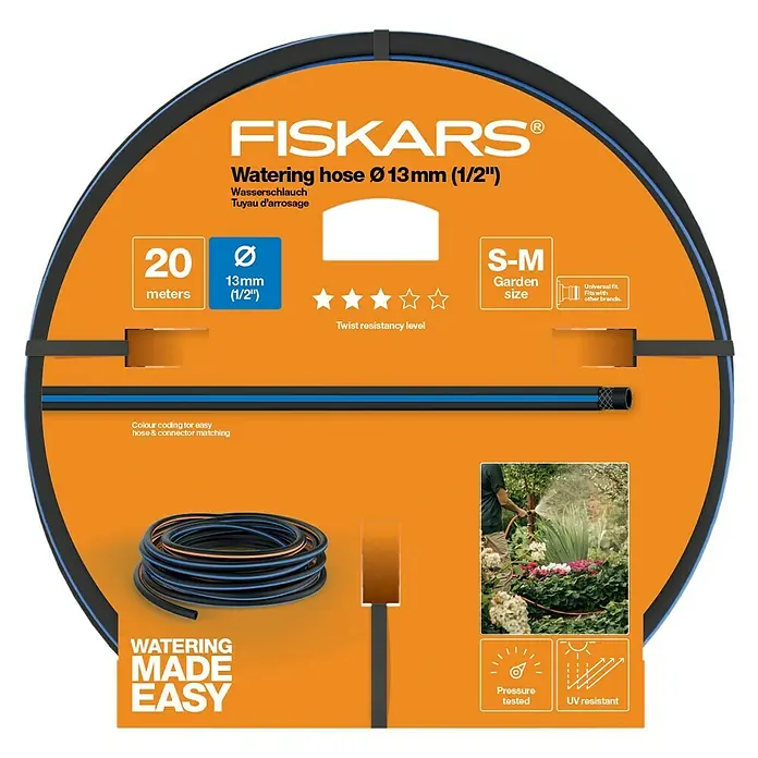 Fiskars Gartenschlauch - 20 m, Schlauchdurchmesser: 13 mm (½″) - Ansicht von oben
