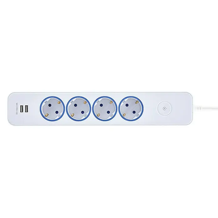 Blaupunkt Steckdosenleiste - Anzahl Steckdosen Schuko: 4 Stk., Weiß, 2 m, 2 USB-Anschlüsse - Ansicht von oben