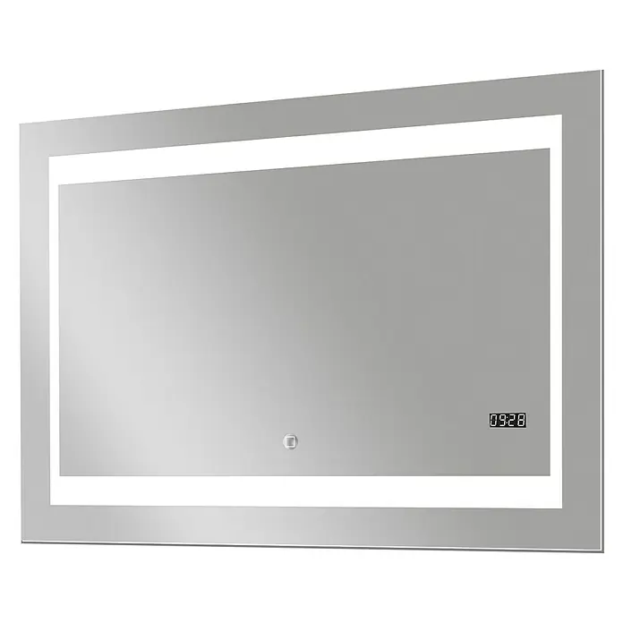 DSK LED-Lichtspiegel Silver Futura - 100 x 70 cm, Sensorschalter - Vorderansicht