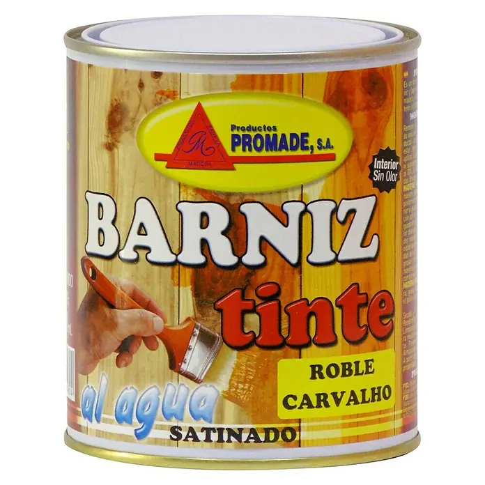 Barniz para madera Tinte al Agua - Roble, Satinado, 750 ml