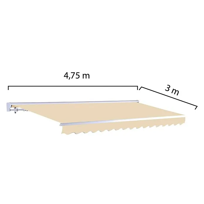 SmartSun Toldo con motor Vivant - Beige arena, Ancho: 5 m, Caída: 3 m
