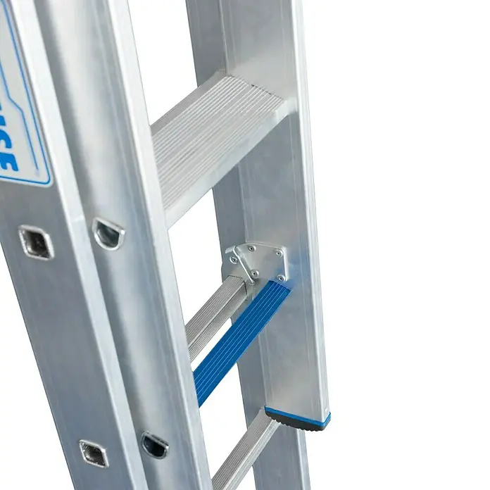 Krause Stabilo Sprossen-Mehrzweckleiter +S - Arbeitshöhe: 6,7 m, Anzahl Tritte: 2 x 12 Sprossen, Aluminium - Detailaufnahme