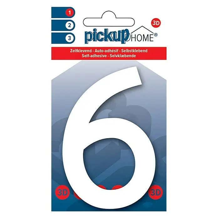 Pickup 3D Home Número - Altura: 10 cm, Plástico, Motivo: 6