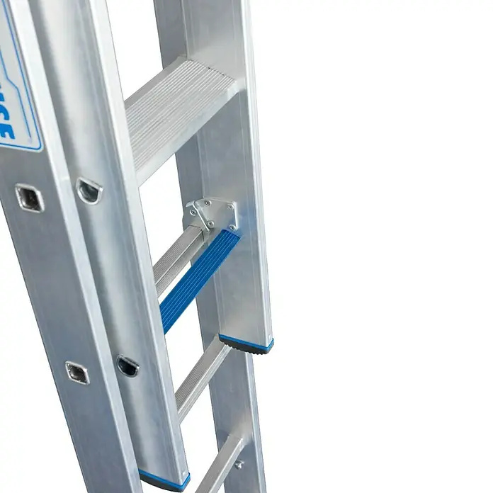 Krause Stabilo Sprossen-Mehrzweckleiter +S - Arbeitshöhe: 9,1 m, Anzahl Tritte: 3 x 12 Sprossen, Aluminium - Detailaufnahme