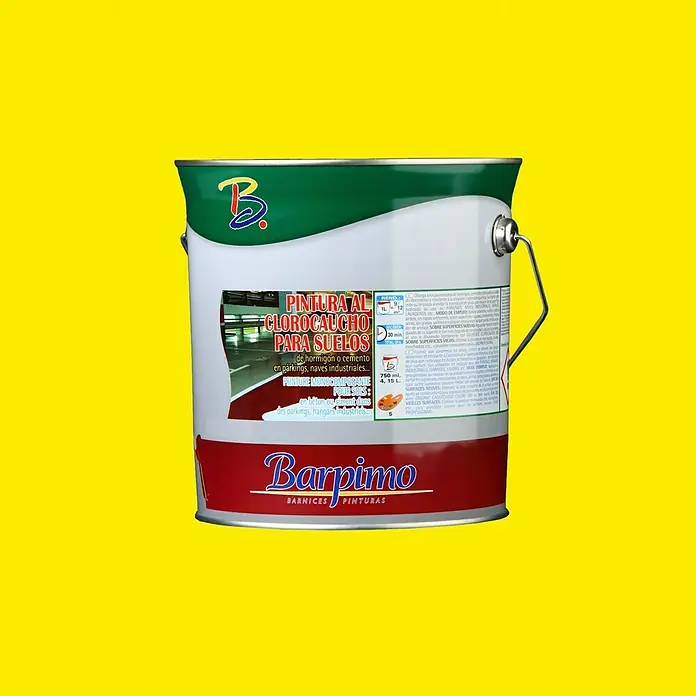 Barpimo Pintura para suelos al clorocaucho - Amarillo, 4 l, Mate sedoso