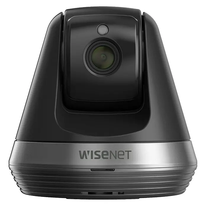 Wisenet Cámara IP de interior WiFi Full HD - Negro, Funcionamiento en red, 1.920 x 1.080 píxeles (Full HD)