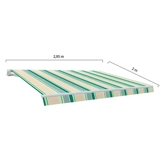 SmartSun Toldo de brazos articulados Original Kit Acrílico - Beige/Verde, Ancho: 4 m, Caída: 2,5 m
