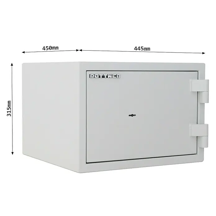 Rottner Feuerschutztresor Fire Safe - 45 x 44,5 x 31,5 cm, Doppelbart-Hochsicherheitsschloss