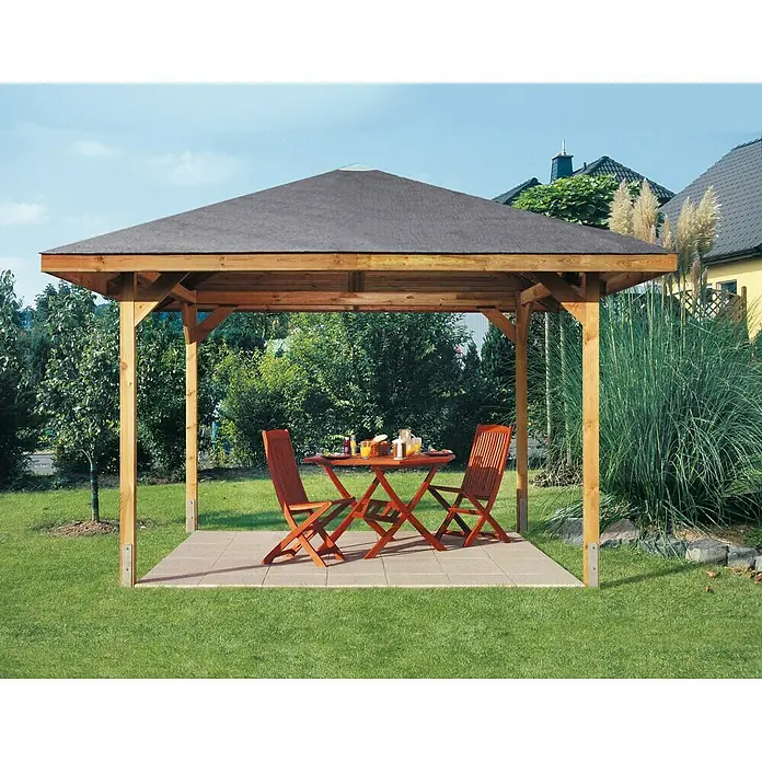Weka Pavillon Gartenoase 651 - L x B: 380 x 380 cm - Stimmungsaufnahme