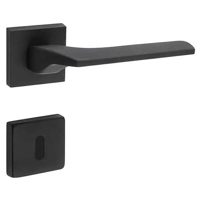 Diamond Doors Zimmertürgarnitur Bellevue - Türstärke: 40 mm - 45 mm, Buntbart BB, Schwarz - Linke Seitenansicht