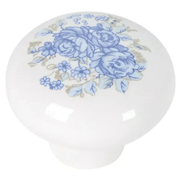 Rei Set de pomos para muebles Flor - 4 pzs., Ø x Al: 30 x 24 mm, Porcelana