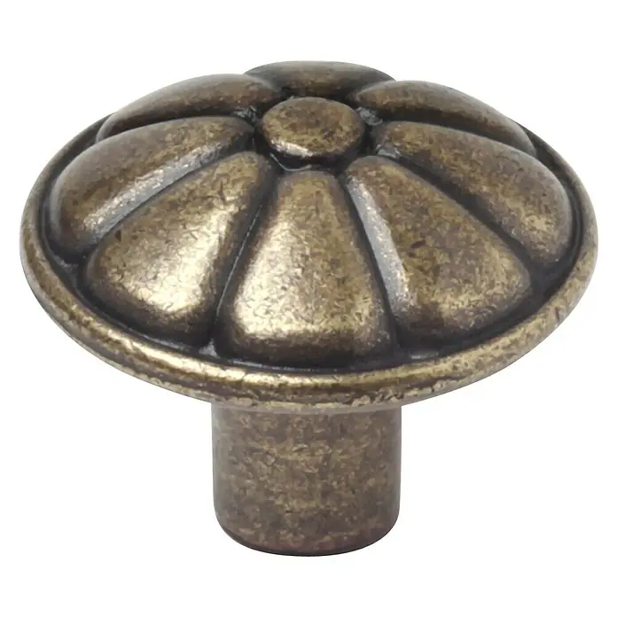 Rei Set de pomos para muebles - 4 pzs., Ø x Al: 25 x 25 mm, Aluminio, Latón envejecido