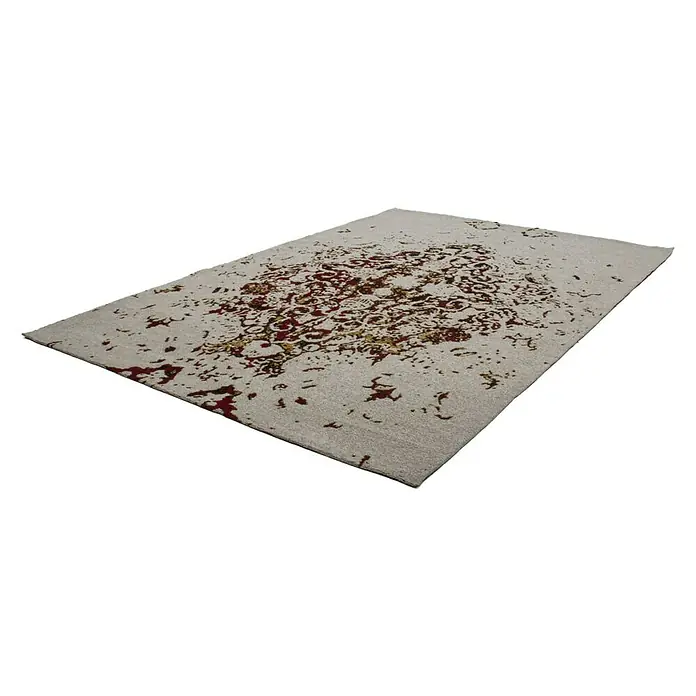 Kayoom Flachgewebeteppich Sitar - Elfenbein/Orange, 170 x 120 cm, 100 % Polyester - Linke Seitenansicht