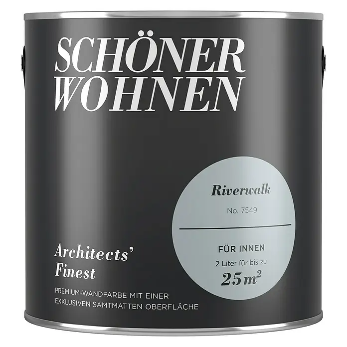 SCHÖNER WOHNEN-Farbe Wandfarbe Architects' Finest - No. 7549 - Riverwalk, 2 l, Matt - Vorderansicht