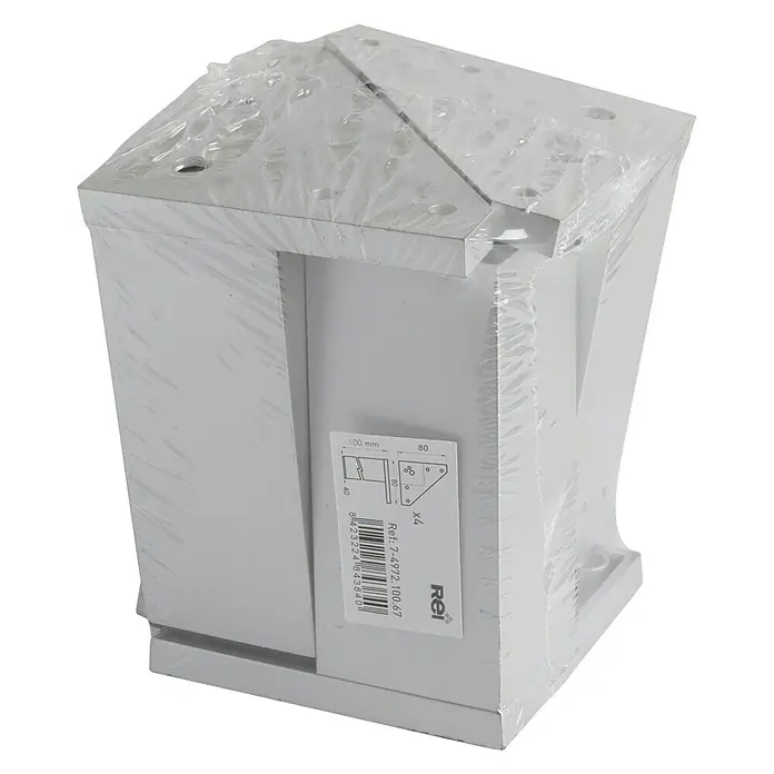Rei Set de patas de mueble 10 x 4 x 4 cm - Aluminio, 4 uds.