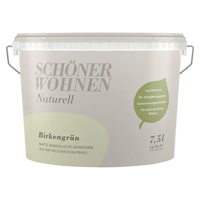 SCHÖNER WOHNEN-Farbe Wandfarbe Naturell - Birkengrün, 7,5 l, Matt - Vorderansicht