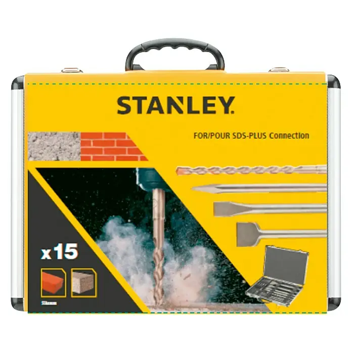 Stanley Set de brocas para hormigón SDS-Plus STA54422-XJ - Diámetro: 5 mm - 14 mm, Apto para: Hormigón, 15 pzs.