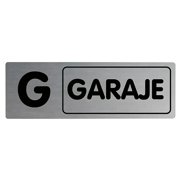 Rótulo - Plateado/Negro, Garaje