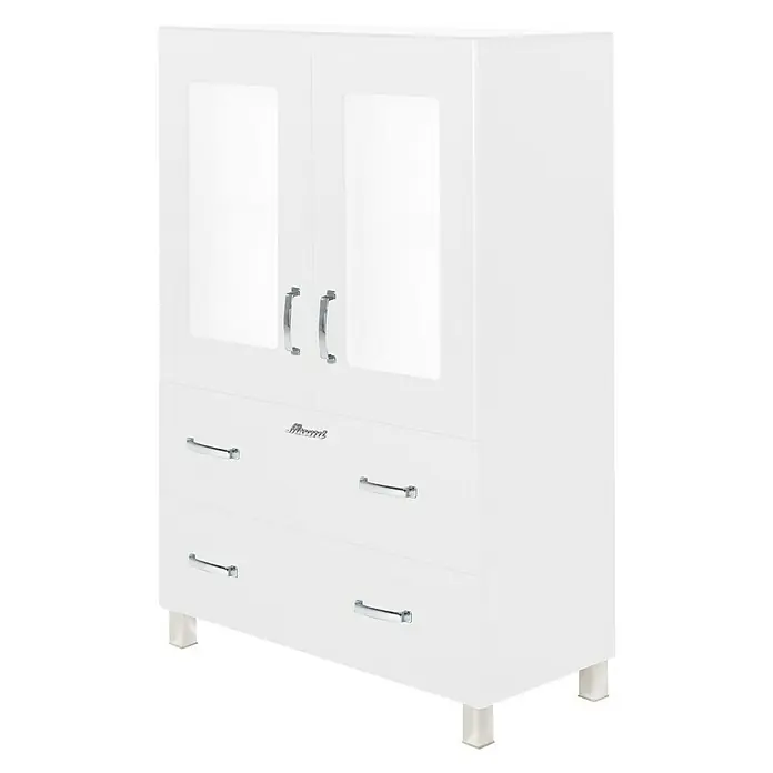 Phönix Miami Vitrine - L x B x H: 43 x 98 x 141,2 cm, Weiß - Linke Seitenansicht