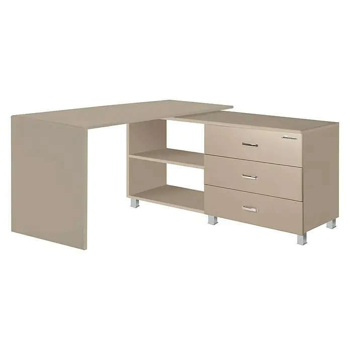 Phönix Miami Schreibtisch - L x B x H: 120 x 145 x 76 cm, Taupe - Vorderansicht