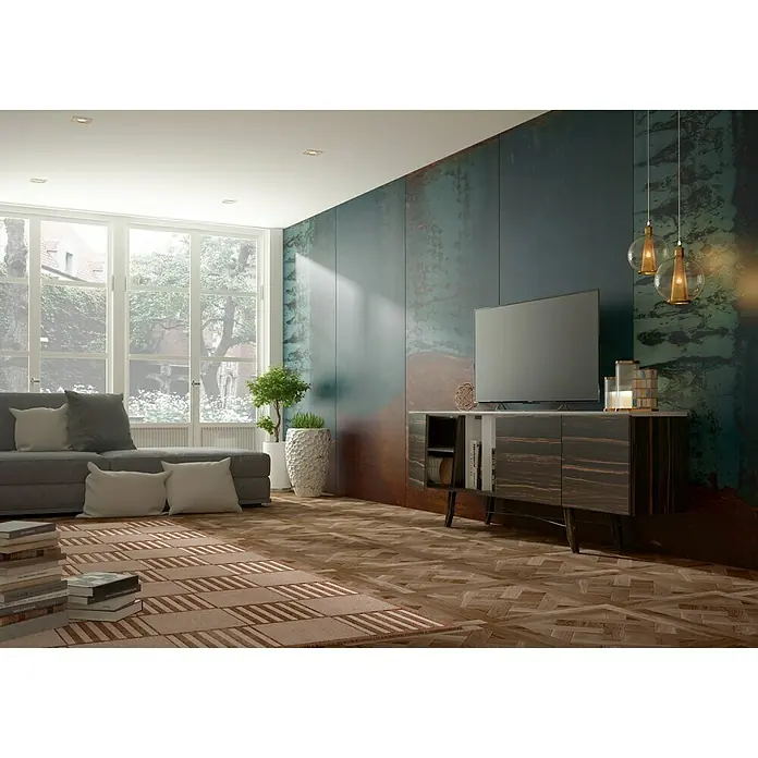 Bariperfil Revestimiento de pared Metal Oxide - 2,6 x 1,22 m, Turquesa, Liso