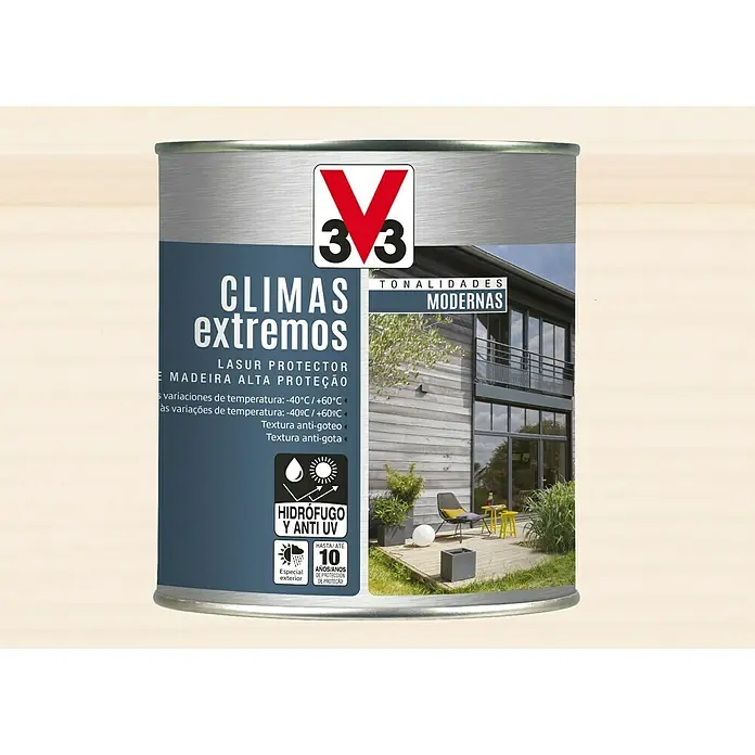 V33 Protector para madera Climas extremos - Cedro, Blanco, 750 ml