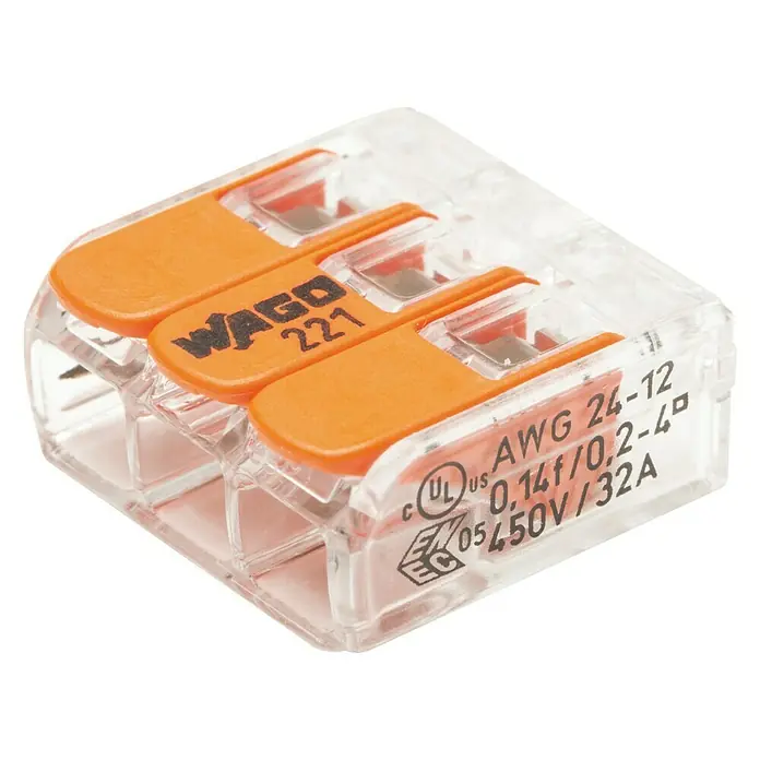 Wago Regleta enchufable Compacto - Número de conductores: 3 ud., 32 A, 450 V, 8 ud.