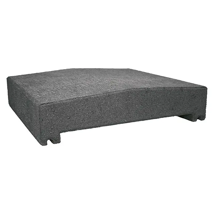 Mauerabdeckplatte R - 25 x 26 x 4,8 cm, Anthrazit, Beton