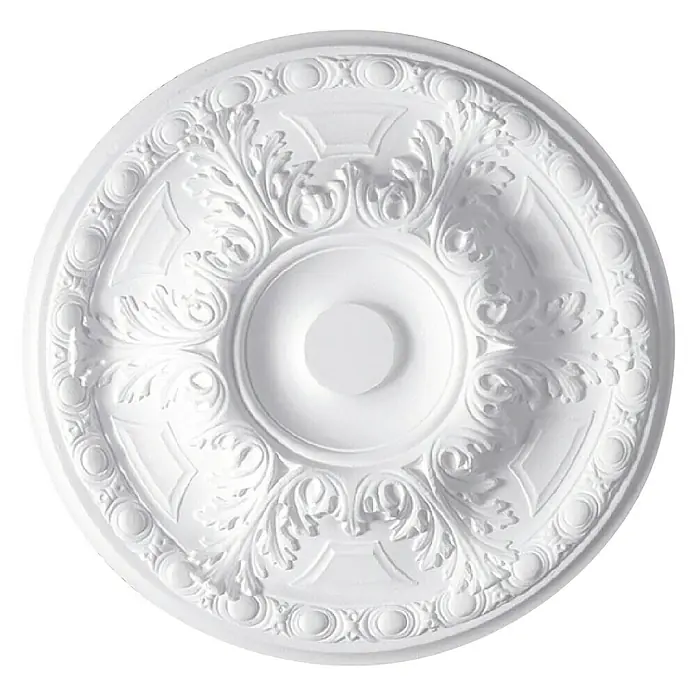 Rosette Prisca - 50 cm, Expandiertes Polystyrol (EPS), Weiß - Vorderansicht