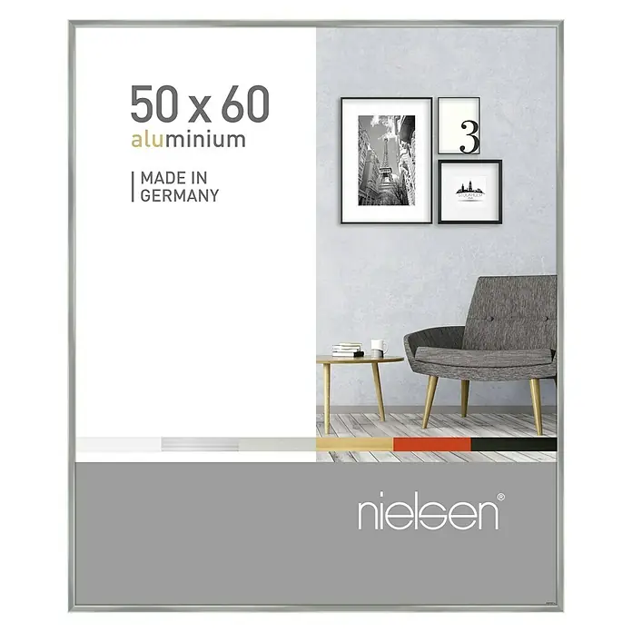Nielsen Bilderrahmen Pixel - Silber, 50 x 60 cm, Aluminium - Vorderansicht