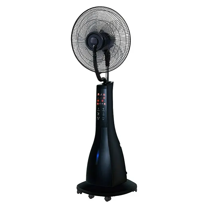 Proklima Standventilator mit Sprühnebel - Schwarz, Höhe: 126 cm, 100 W, 3.120 m³/h - Vorderansicht
