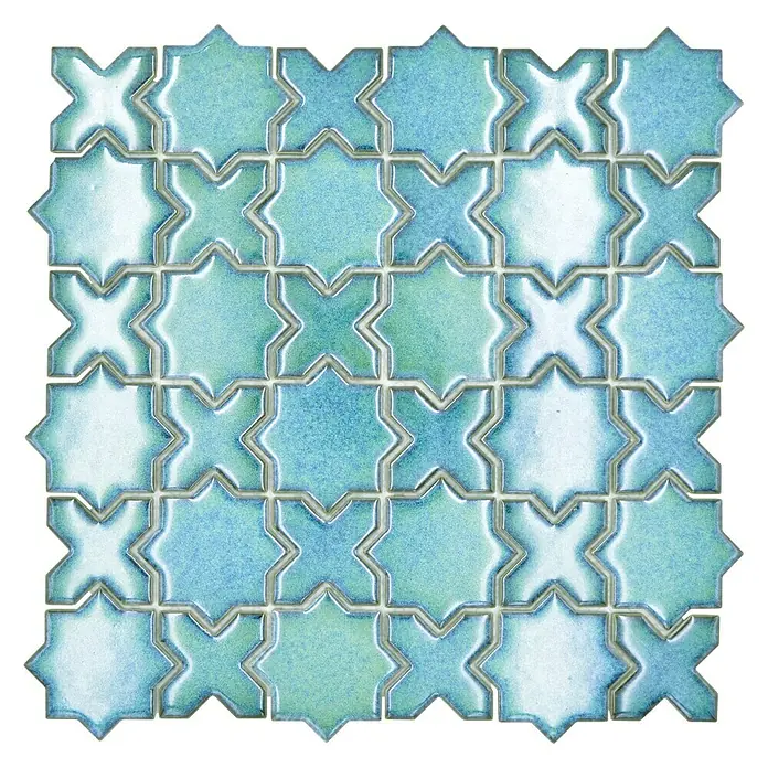 Mosaikfliese Starmix CG SXS 10 - 29,6 x 29,6 cm, Grün, Glänzend - Vorderansicht