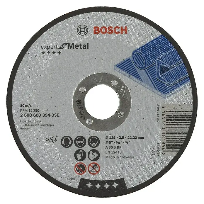 Bosch Trennscheibe A 30 S BF - Stärke Scheibe: 2,5 mm, Geeignet für: Stahl, Gerade - Vorderansicht