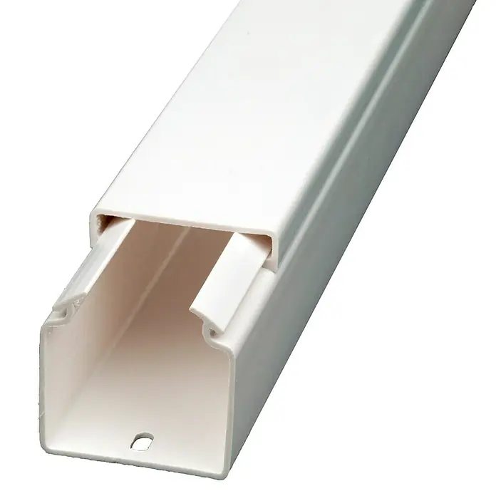 Canaleta para cables - L x An x Al: 2 m x 40 mm x 40 mm, Blanco