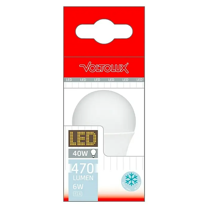 Voltolux Bombilla LED - E14, 6 W, 470 lm, Blanco neutro