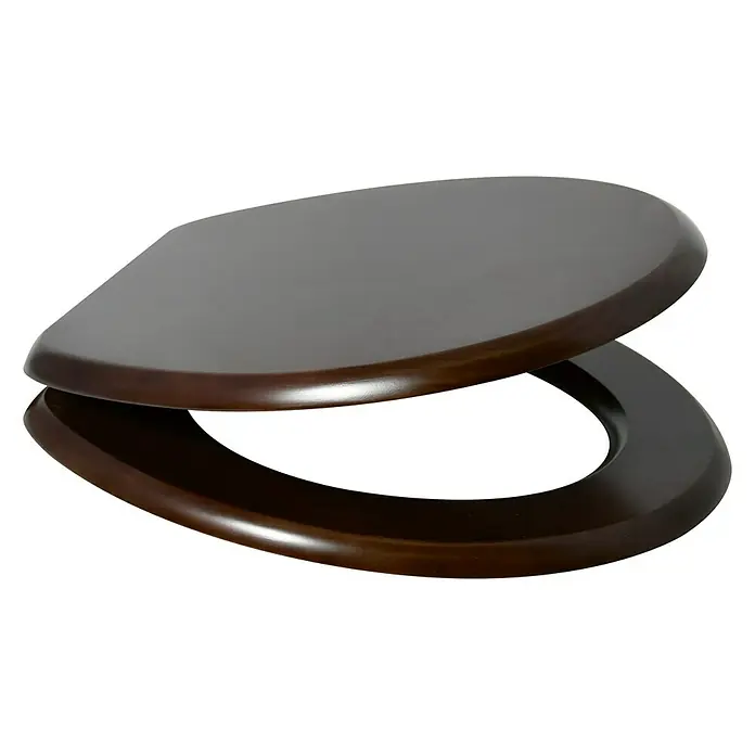 MSV Tapa de WC - Con caída amortiguada, Madera, Wengué