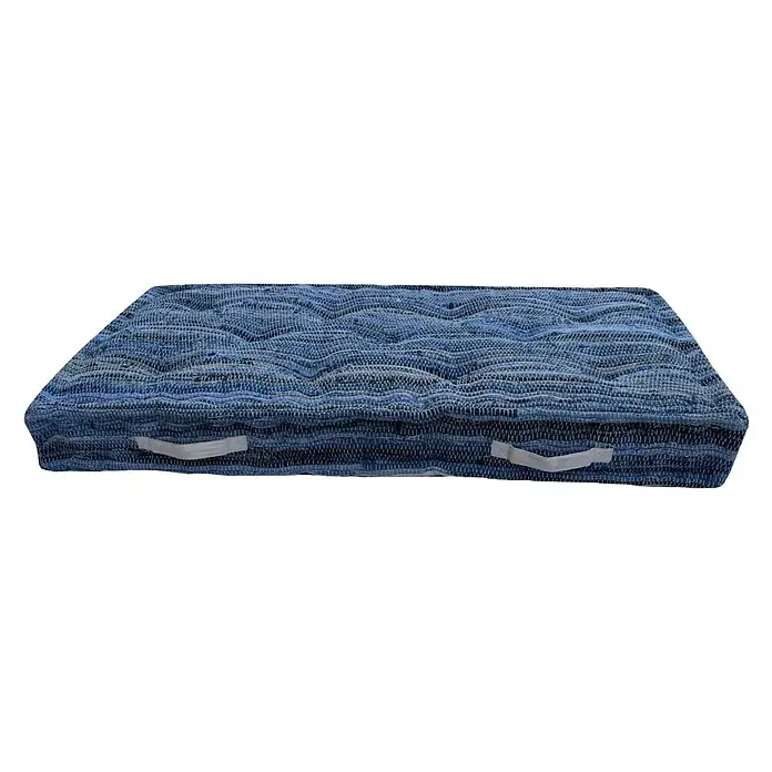 Cojín para asiento chindi - 120 x 60 x 13 cm, Azul, Tejido mixto