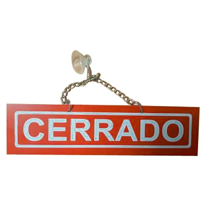 Cartel Abierto/Cerrado - L x An x Al: 18 x 5 x 0,5 cm, Metal