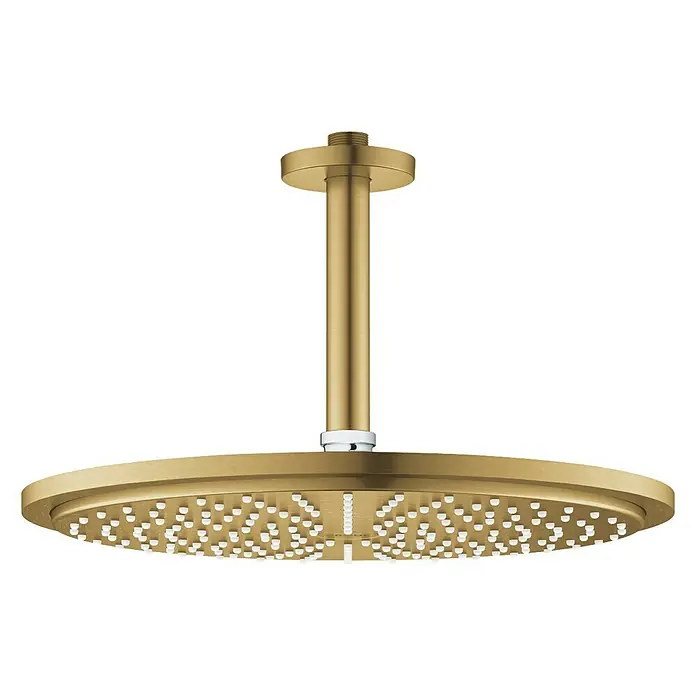 Grohe Kopfbrausen-Set Rainshower Cosmopolitan 310 - Durchmesser: 31 cm, 9,5 l/min bei 3 bar, Deckenmontage, Cool Sunrise gebürstet - Vorderansicht