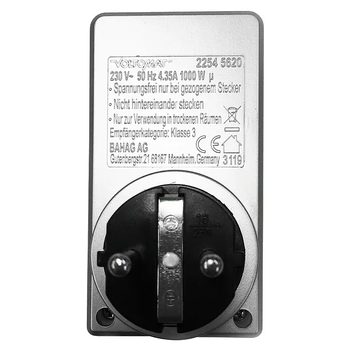 Voltomat Funksteckdosen-Set 3+1 - Silber, 1.000 W - Vorderansicht